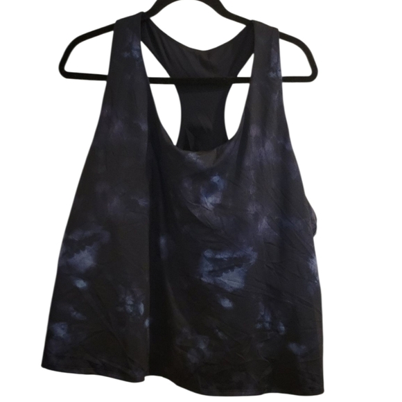 Black and Blue Tie-Dye Tank Top - Picture 3 of 4